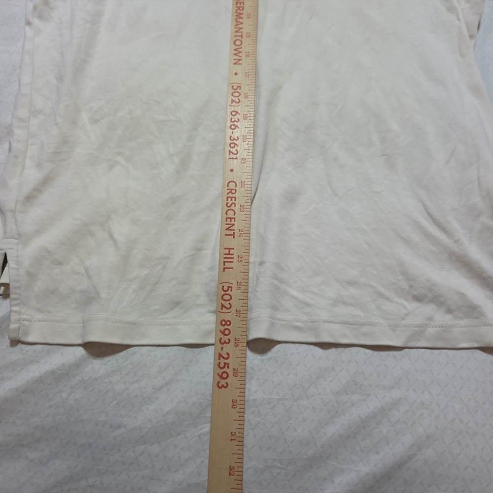 Polo Ralph Lauren Polo Shirt Men L Cream Short Sleeve Cotton Pique Pony Logo - Picture 7 of 9